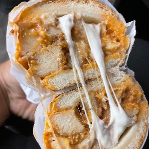 Chicken Cutlet Parmigiana Sandwich.